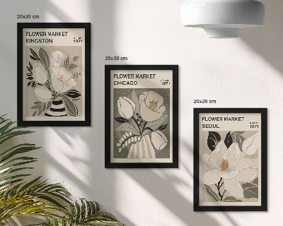 Photo frame wall Flowers from the Kingston, Chicago, and Seoul markets in retro style