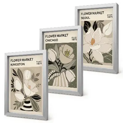 Photo frame wall retro styled flowers from the Kingston, Chicago, and Seoul markets