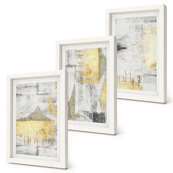 Photo frame wall with abstract minimalist fashionable painting patterns