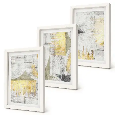 Photo frame wall with abstract minimalist fashionable painting patterns
