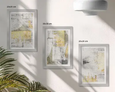 Photo frame wall with abstract minimalist fashionable painting patterns