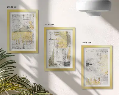 Photo frame wall with abstract minimalist fashionable painting patterns