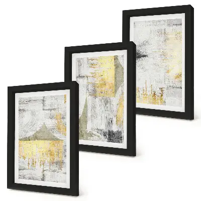 Photo frame wall with abstract minimalist fashionable painting patterns