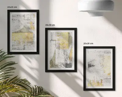 Photo frame wall with abstract minimalist fashionable painting patterns