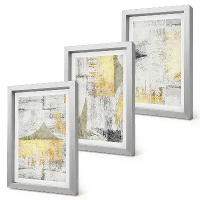 Photo frame wall with abstract minimalist fashionable painting patterns