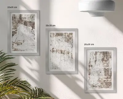 3-piece wall art set featuring abstract patterns in shades of white and brown