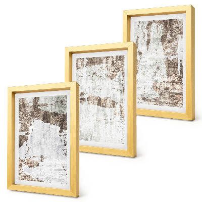 3-piece wall art set Abstract patterns in shades of white and brown
