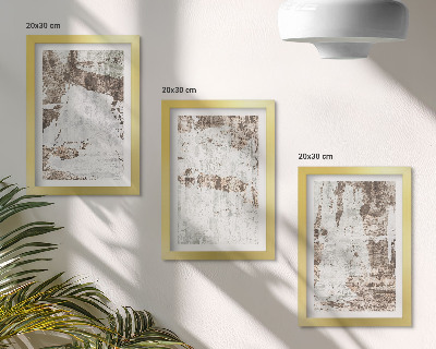 3-piece wall art set Abstract patterns in shades of white and brown