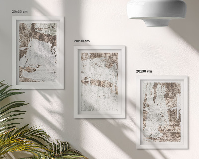 3-piece wall art set Abstract patterns in shades of white and brown
