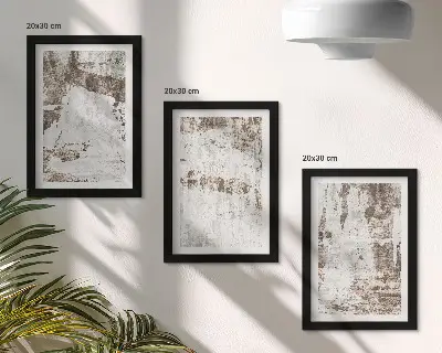 3-piece wall art set featuring abstract patterns in shades of white and brown