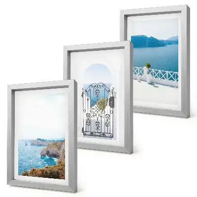 Photo frame wall gallery set sea view with Greek architecture print
