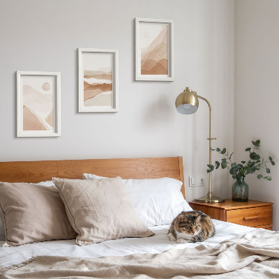 Photo frame wall Abstract landscapes in shades of brown and beige