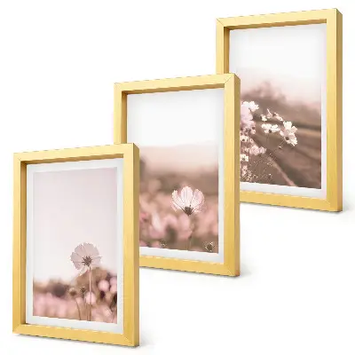 Wildflowers in summer meadows landscape triptych framed