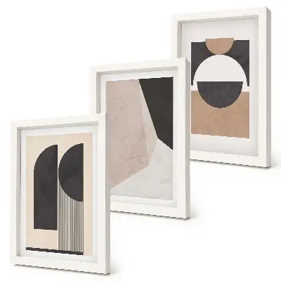 Photo frame wall Abstract shapes in shades of beige and brown