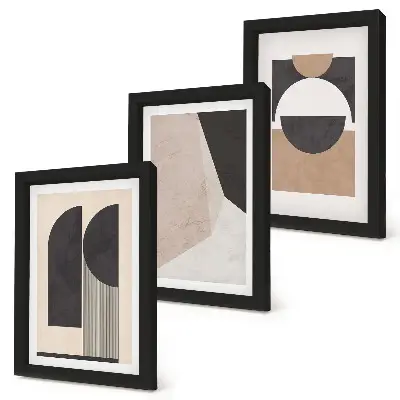 Photo frame wall Abstract shapes in shades of beige and brown