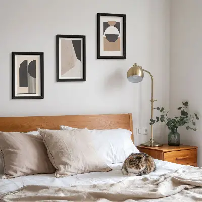 Photo frame wall Abstract shapes in shades of beige and brown