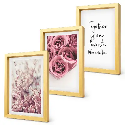 3-piece wall art set featuring flowers and rose bouquets with a homemade inscription