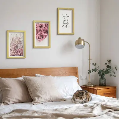 3-piece wall art set featuring flowers and rose bouquets with a homemade inscription