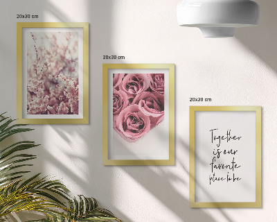3-piece wall art set Flowers and bouquets of roses with a homemade inscription