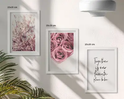 3-piece wall art set featuring flowers and rose bouquets with a homemade inscription