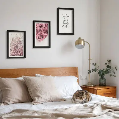 3-piece wall art set featuring flowers and rose bouquets with a homemade inscription