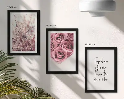3-piece wall art set featuring flowers and rose bouquets with a homemade inscription