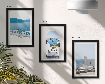 3-piece wall art set Sea views with white buildings Greece