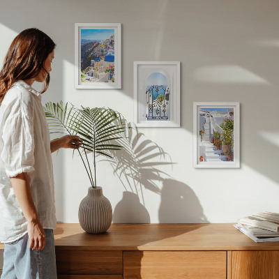 Photo frame wall Views of Santorini Greek architecture of Oia