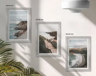 3-piece wall art set seaside views featuring cliffs and beach landscapes
