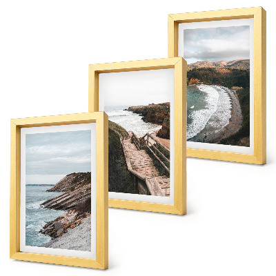 3-piece wall art set Seaside views with cliffs and beach landscapes
