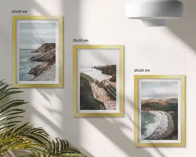 3-piece wall art set seaside views featuring cliffs and beach landscapes