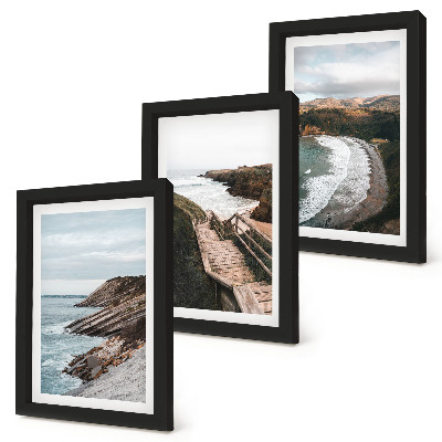 3-piece wall art set Seaside views with cliffs and beach landscapes