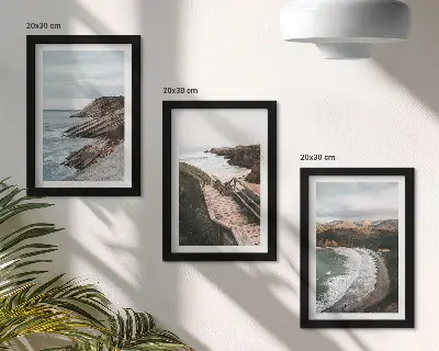 3-piece wall art set seaside views featuring cliffs and beach landscapes