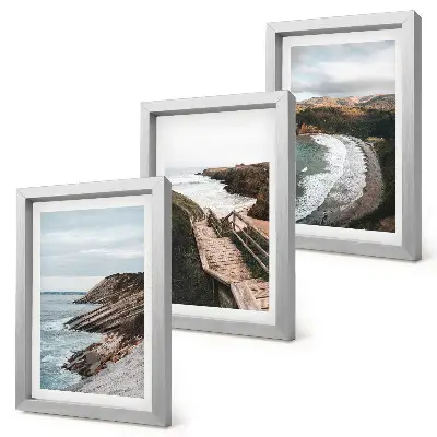 3-piece wall art set seaside views featuring cliffs and beach landscapes