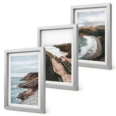 3-piece wall art set Seaside views with cliffs and beach landscapes