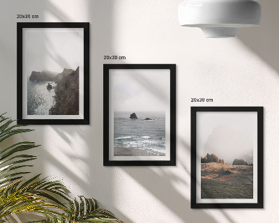 Photo frame wall Mountain and sea landscapes with clouds and forests