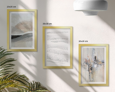 Framed triptych Abstract patterns in neutral earth tones