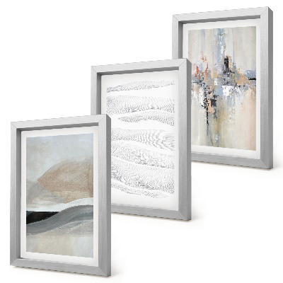 Framed triptych Abstract patterns in neutral earth tones