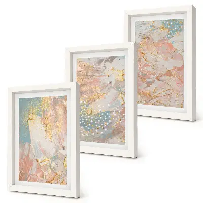 3-piece wall art set with abstract patterns in pastel colors