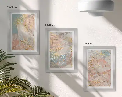 3-piece wall art set with abstract patterns in pastel colors