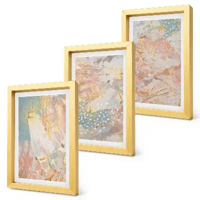 3-piece wall art set Abstract patterns in pastel colors texture