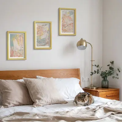 3-piece wall art set Abstract patterns in pastel colors texture