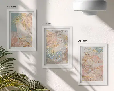 3-piece wall art set with abstract patterns in pastel colors