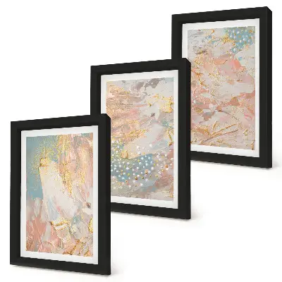 3-piece wall art set with abstract patterns in pastel colors