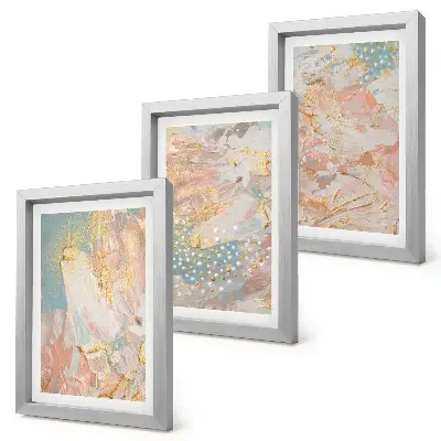 3-piece wall art set Abstract patterns in pastel colors texture