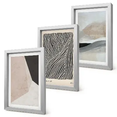 Photo frame wall Abstract patterns in shades of beige and gray