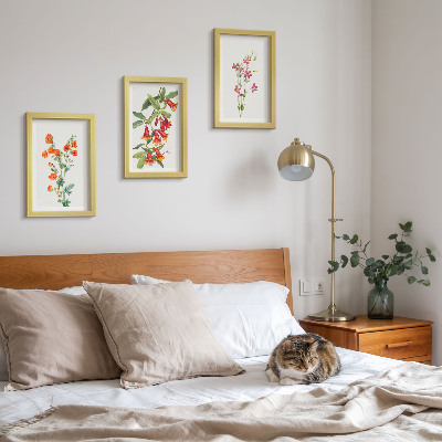 3-piece wall art set Vintage retro flower painting
