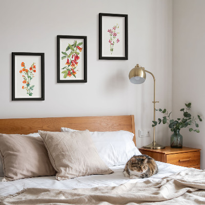 3-piece wall art set Vintage retro flower painting