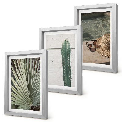 Photo frame wall Tropical plants and waterside holiday accessories