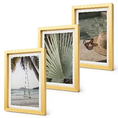 Palm leaf swing beach vacation framed triptych